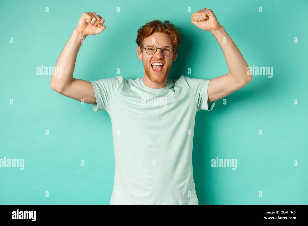 Young redhead man shouting hi-res stock photography and images - Alamy