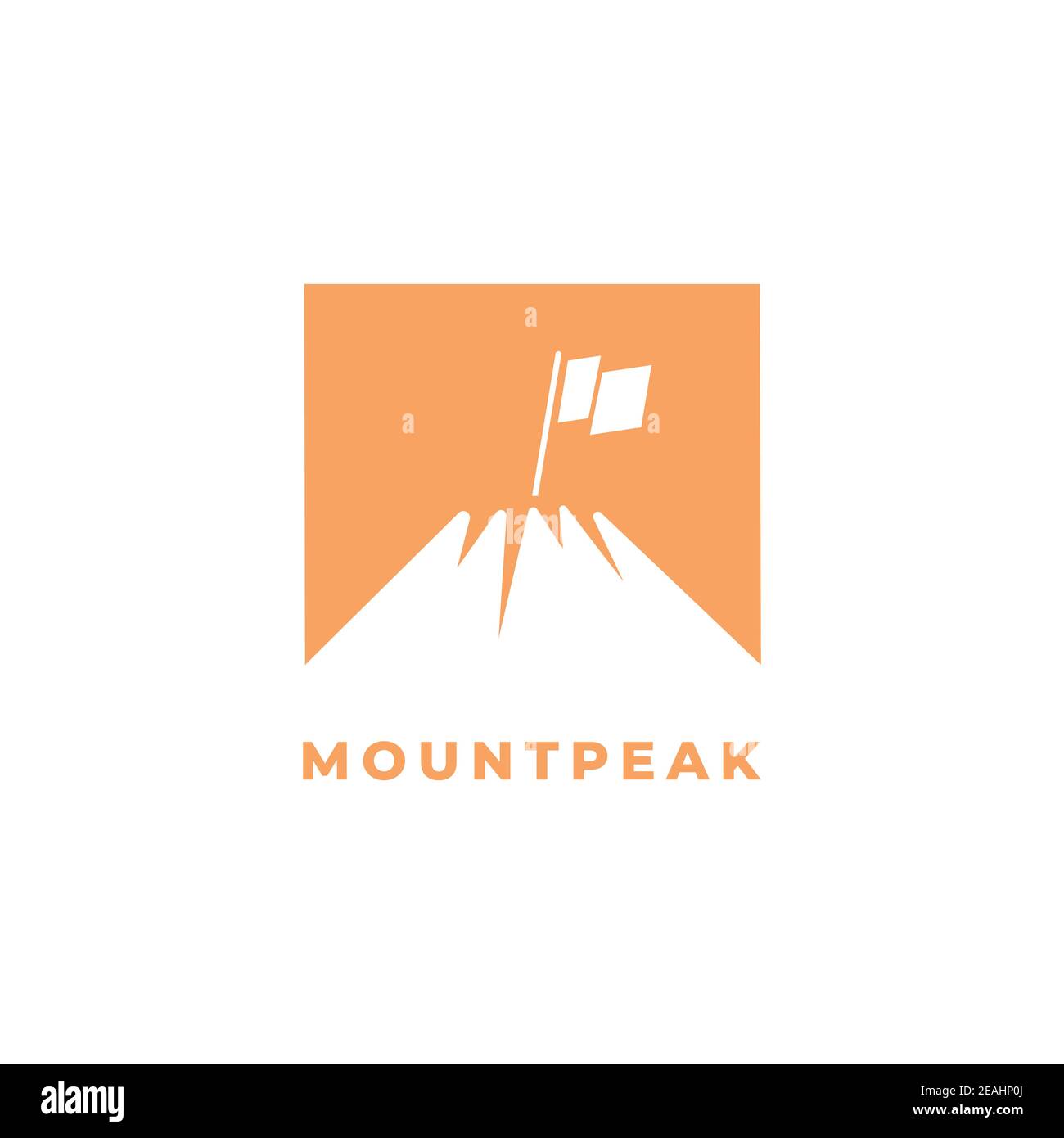 Mountain peak illustration logo design symbol vector template Stock Vector