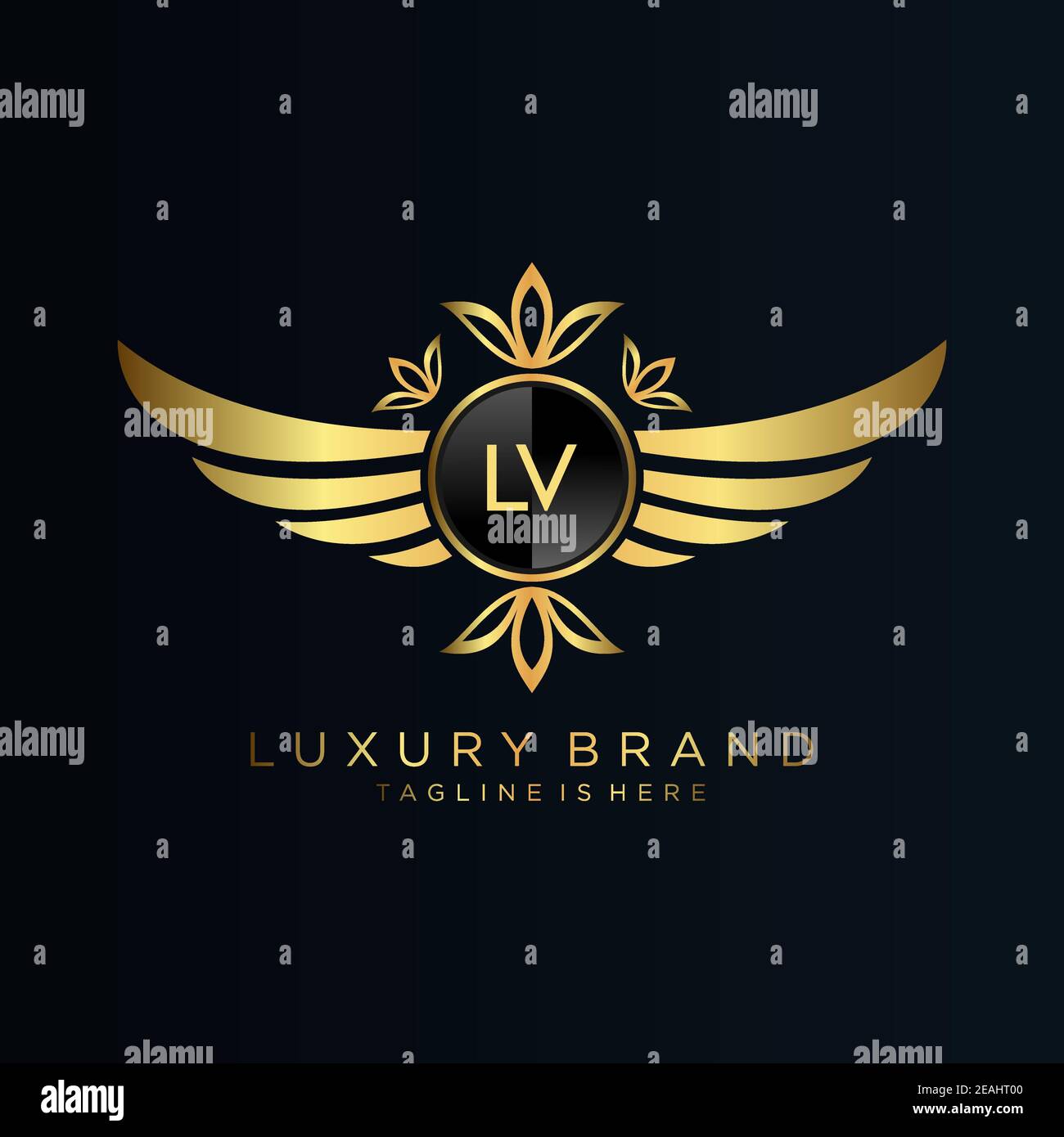 Initial lv letter logo with circle template Vector Image