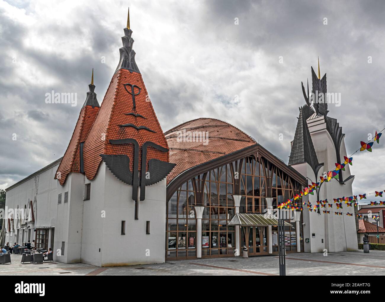 Cultural center. The particular theater and cultural center of Lendava, Slovenia, built in 1995 by the Hungarian architect Imre Makovecz (1935-2011), Stock Photo