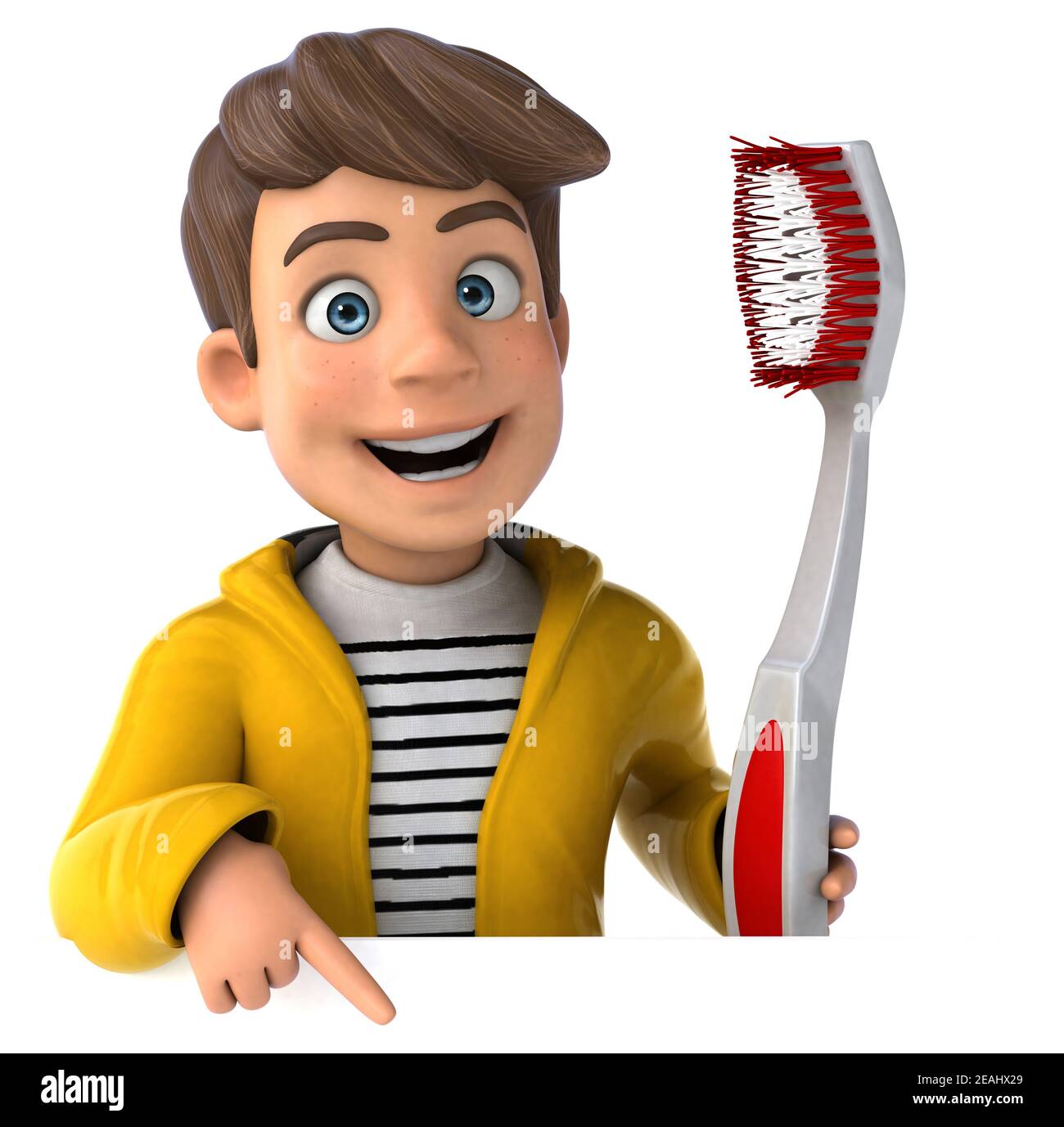 Fun 3D Illustration of a cartoon kid with rain gear Stock Photo Alamy