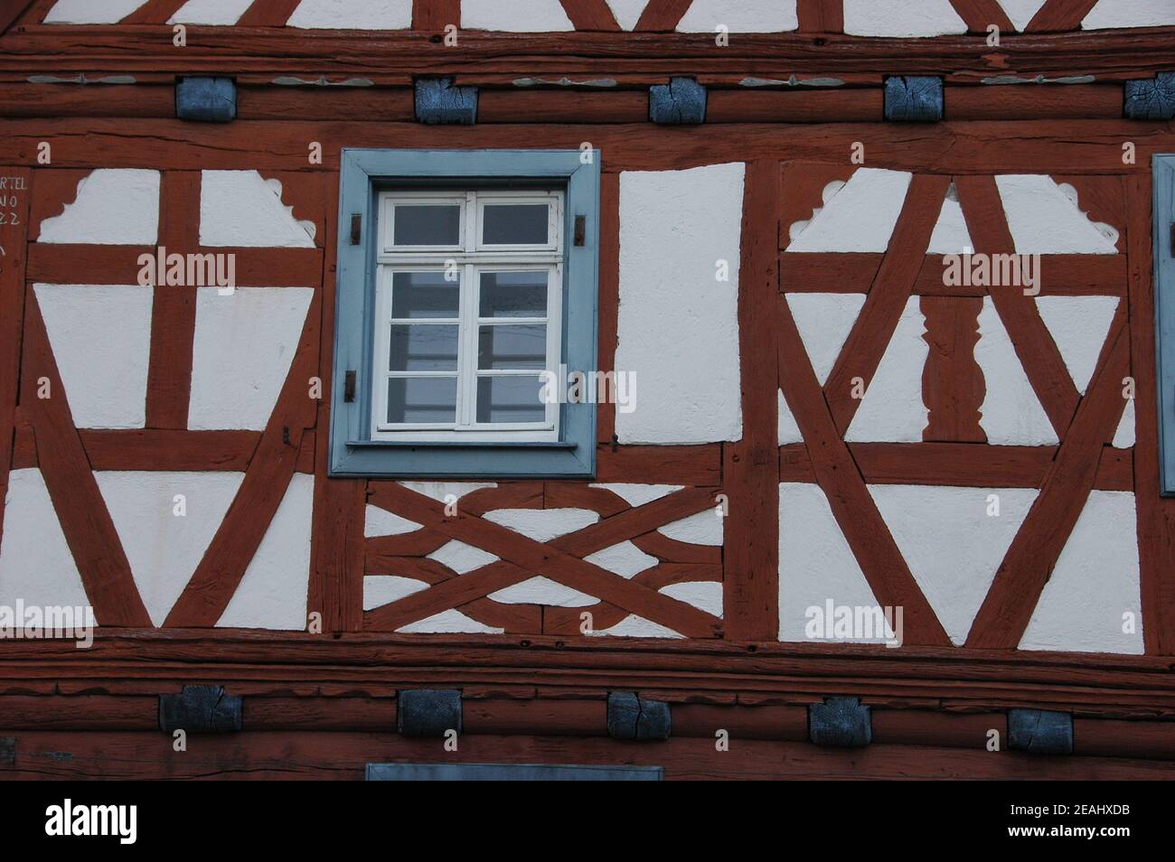 Half-timbered house in Neuburg Stock Photo