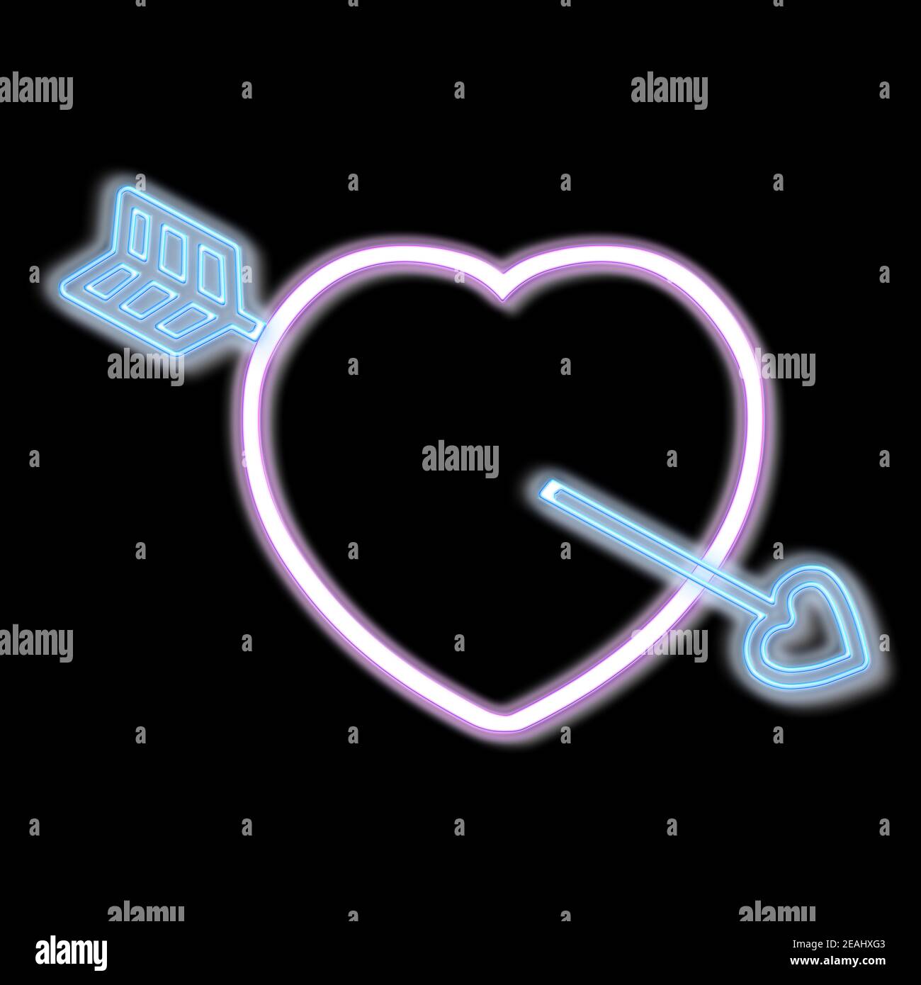 Heart arrow neon light hi-res stock photography and images - Alamy