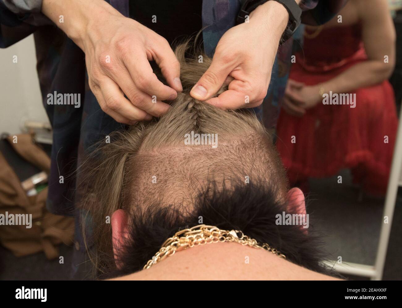 hair styling at the hairdresser Stock Photo