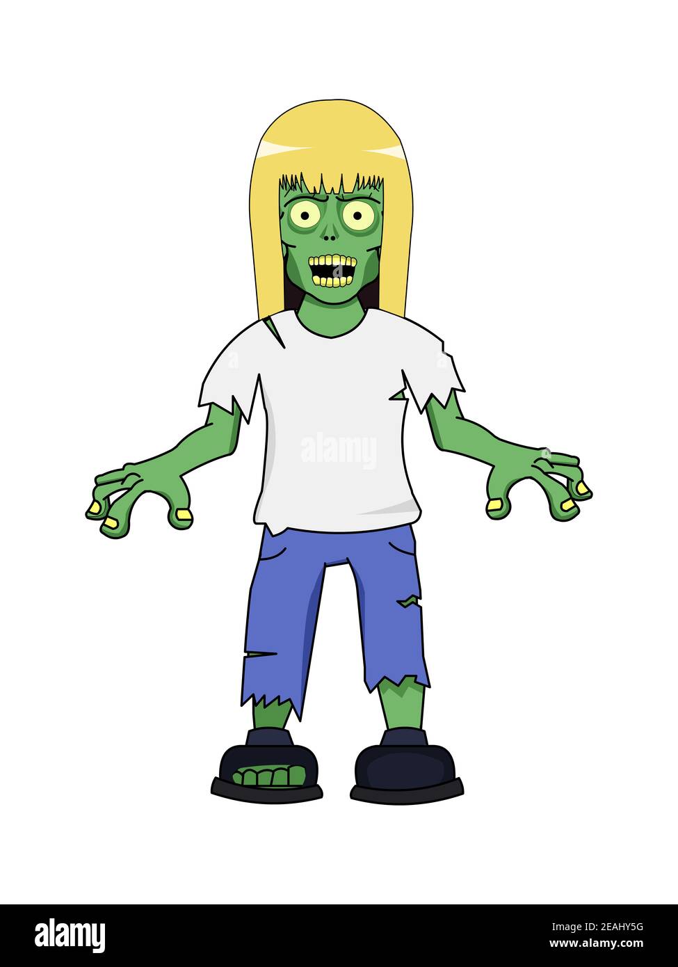 Zombie Girl with Blonde Hair Stock Photo Alamy