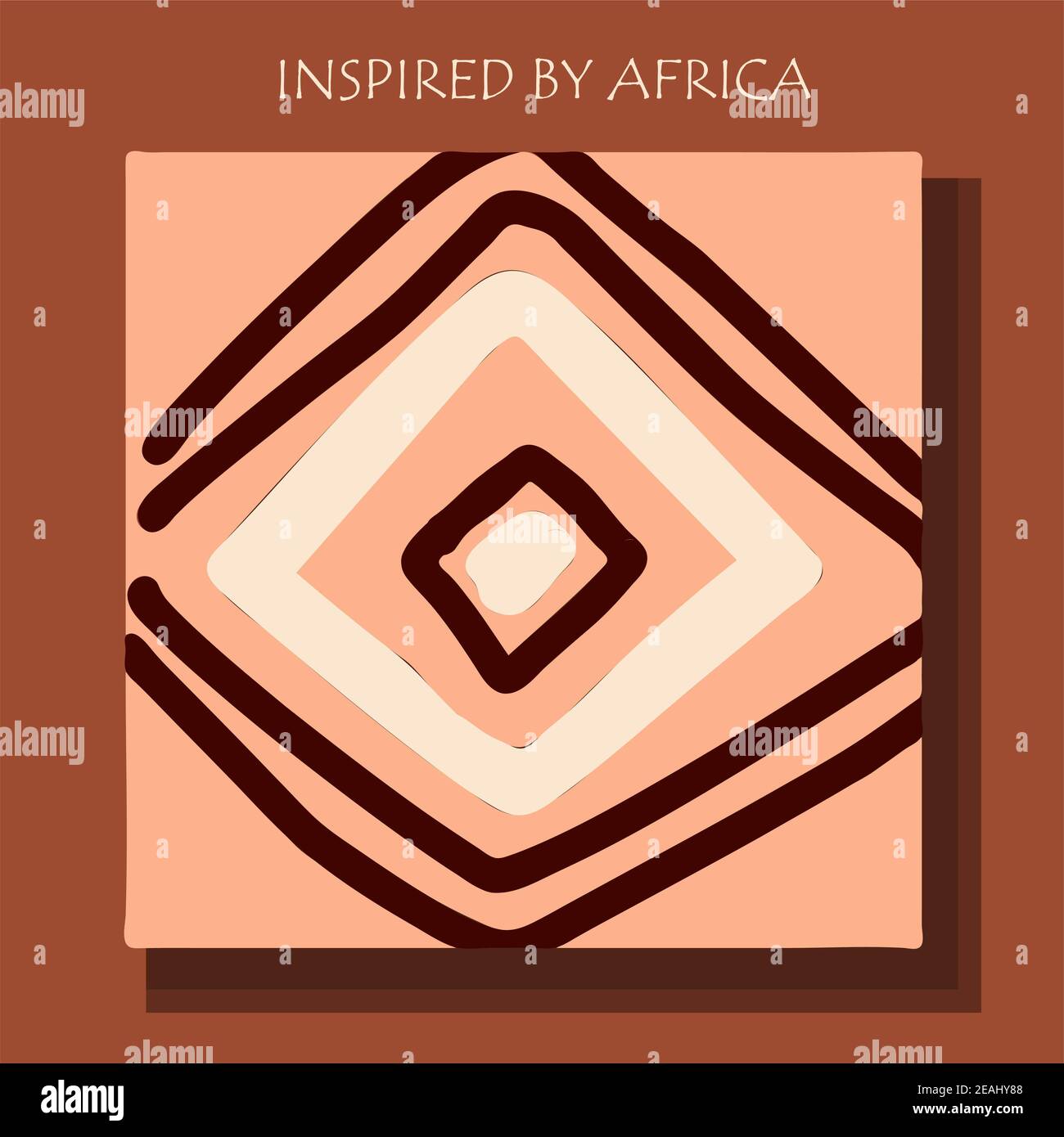 African background, flyer with tribal traditional pattern. Stock Photo