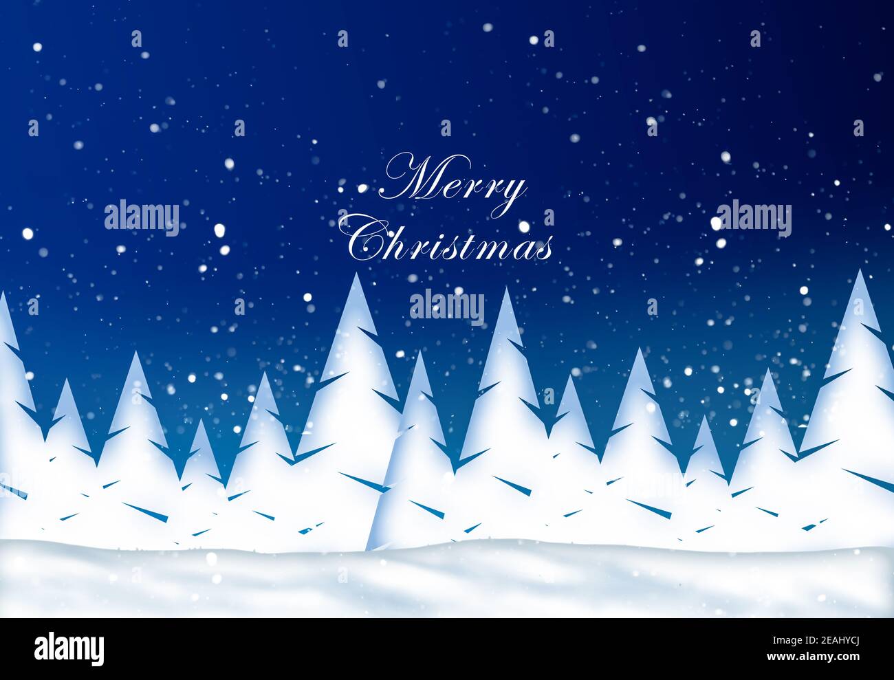 merry christmas ,winter landscape with snowflakes, vector design