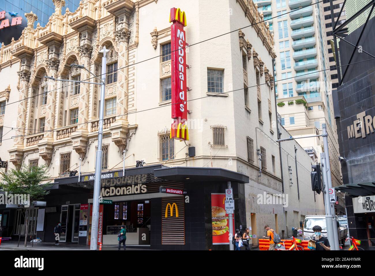 McDonalds restaurant cafe on George Street in Sydney city centre,NSW,Australia Stock Photo