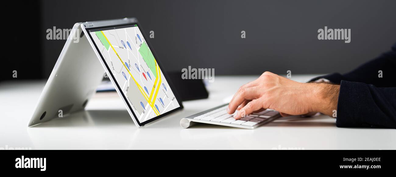 GPS Location Map Search Online Stock Photo