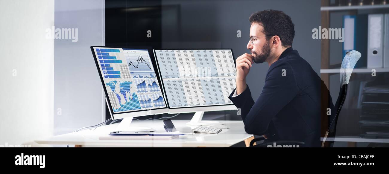 KPI Business Analytics Data Dashboard. Analyst Stock Photo