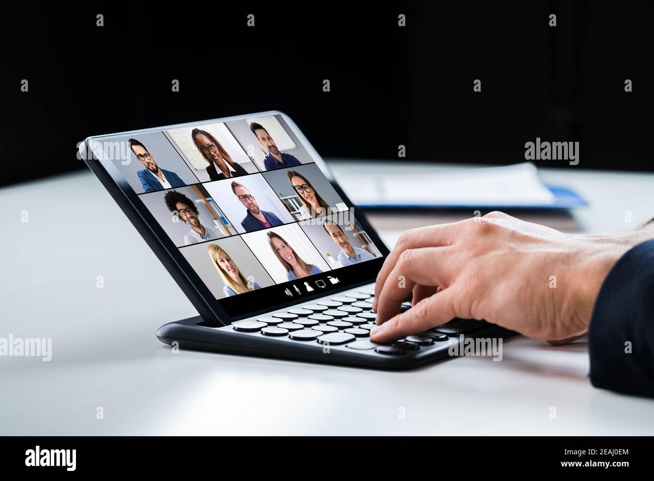 Online Interview Video Conference Call Stock Photo Alamy