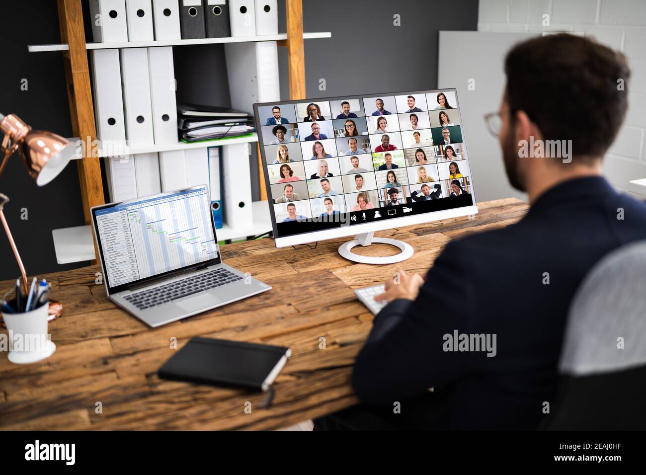 Online Video Conference Interview Meeting Stock Photo