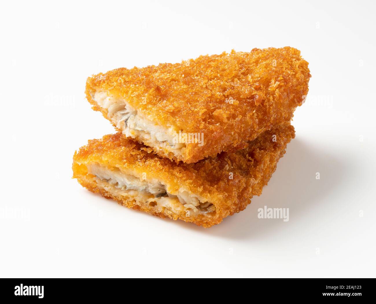 Fried fish on a white background Stock Photo