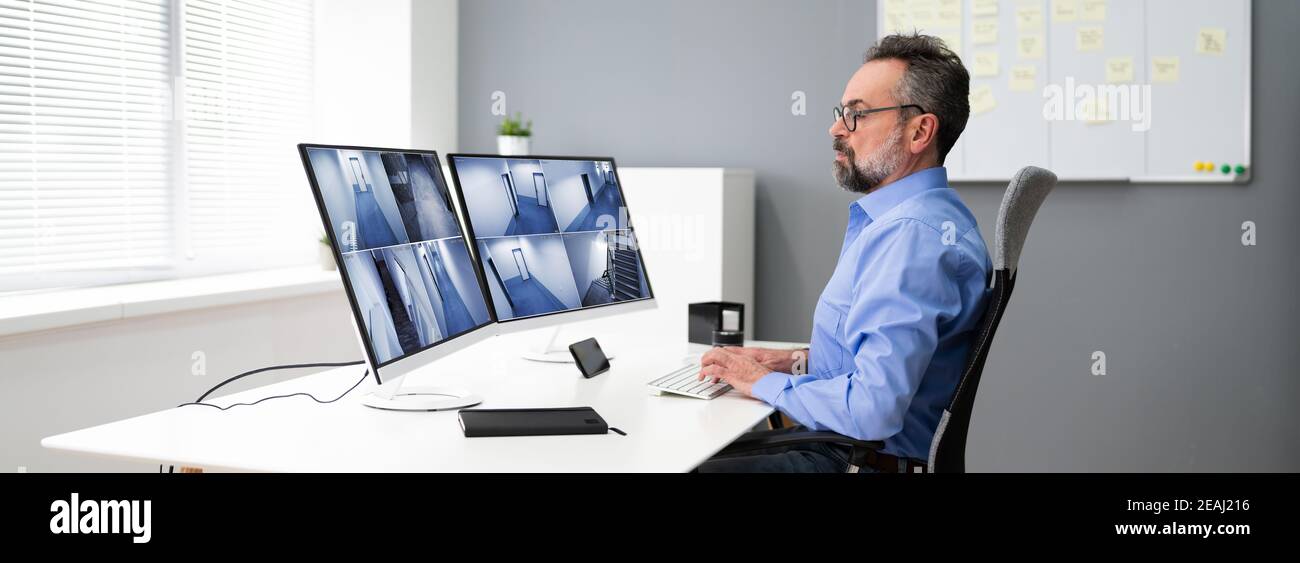 Security Guard Looking Stock Photo Alamy