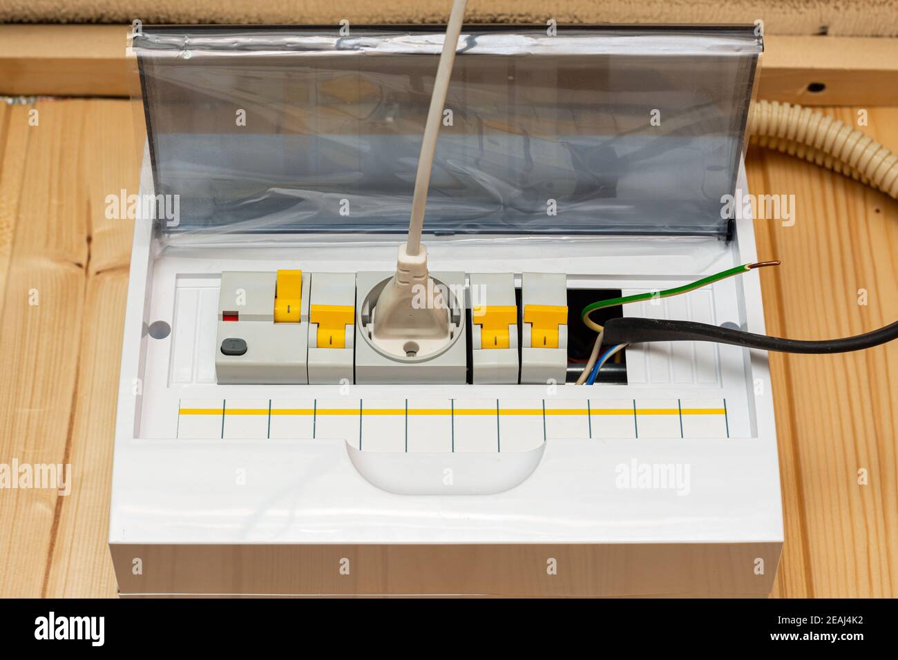 Electric switchboard located inside a country house and with a