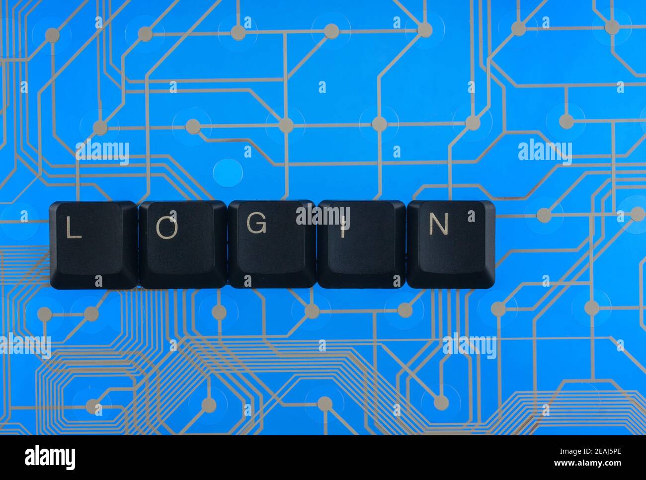 Keyboard keys laid out the word  login Stock Photo