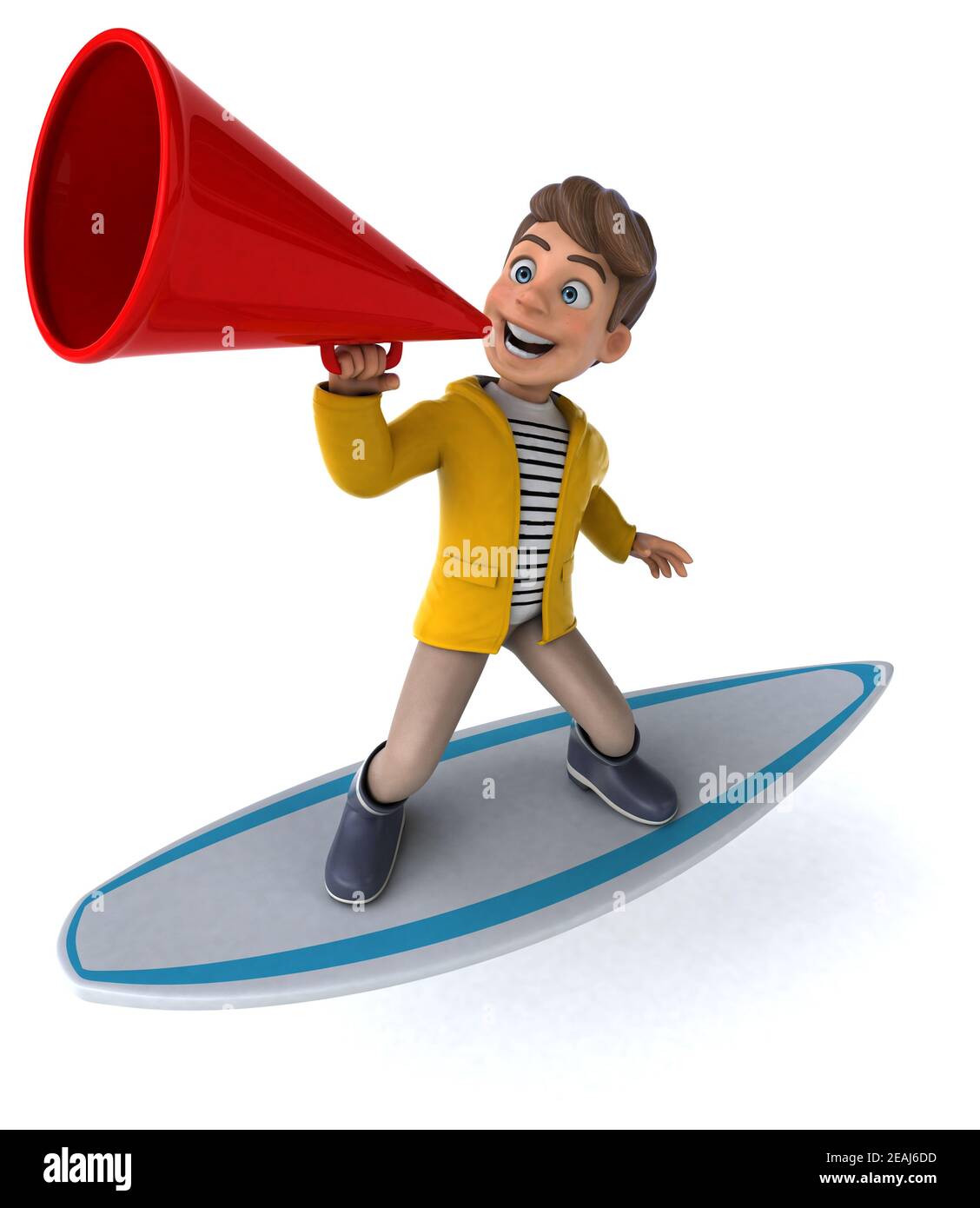 Fun cartoon kid with rain gear Stock Photo Alamy