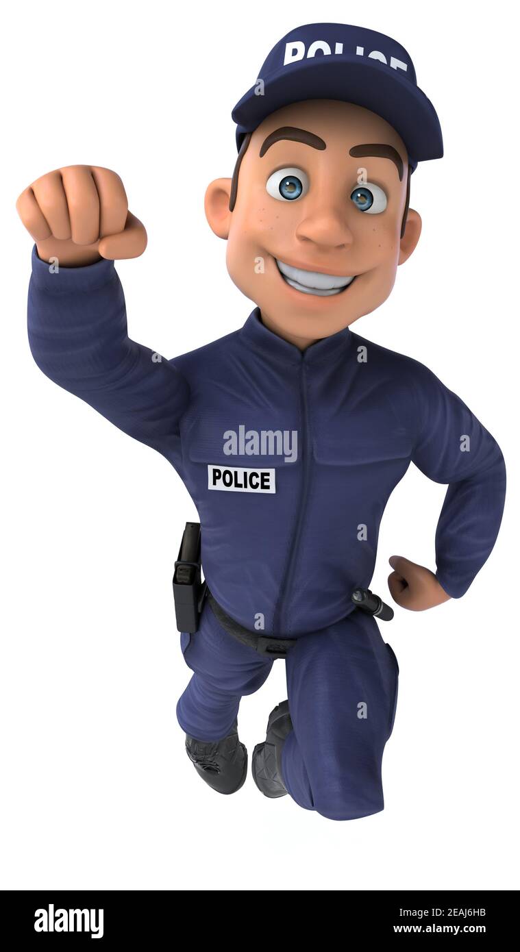 Fun 3D illustration of a cartoon Police Officer Stock Photo - Alamy