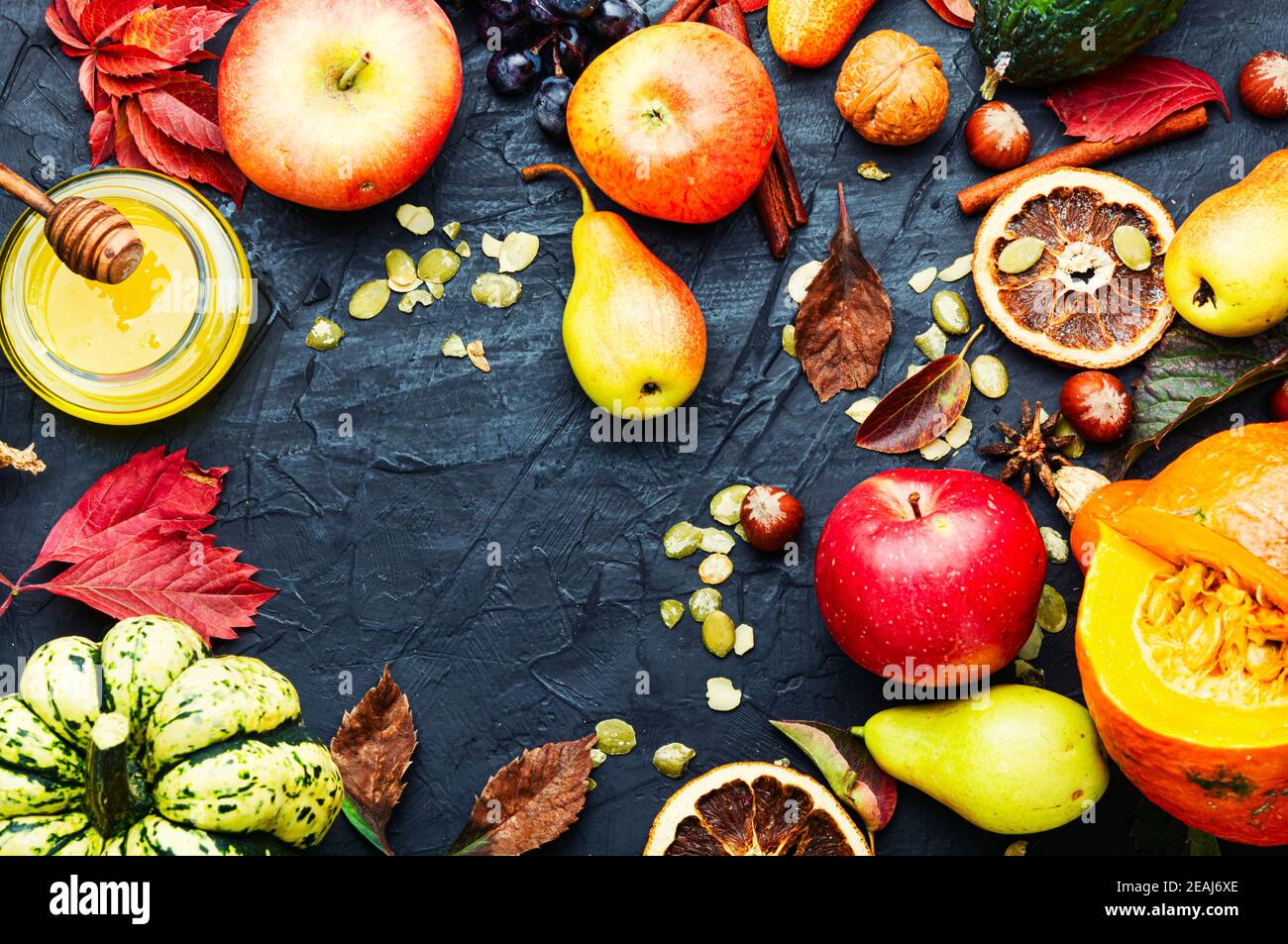 Autumn harvest background Stock Photo
