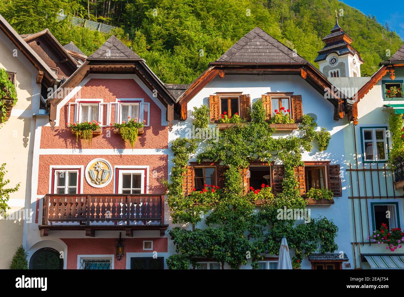 Hallstatt, mountain village in Austrian Alps, Austria Stock Photo