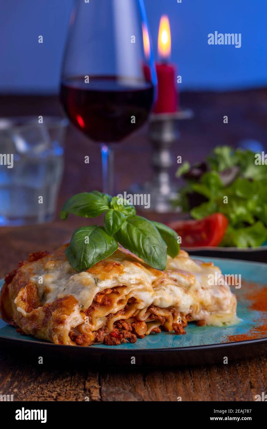fresh lasagna Stock Photo