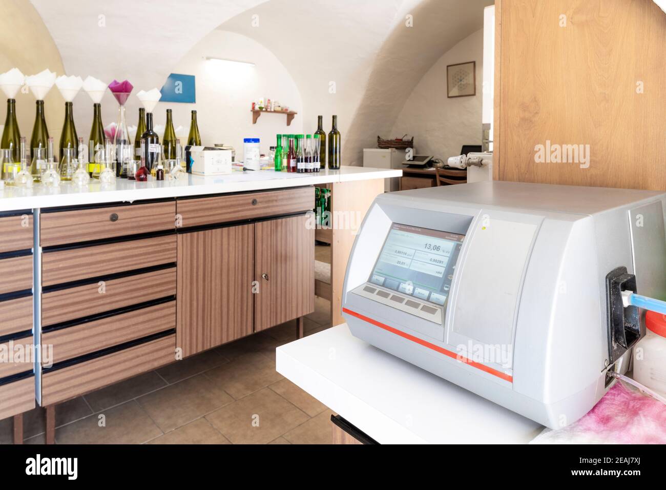 wine's laboratory with traditional and modern apparatus Stock Photo Alamy