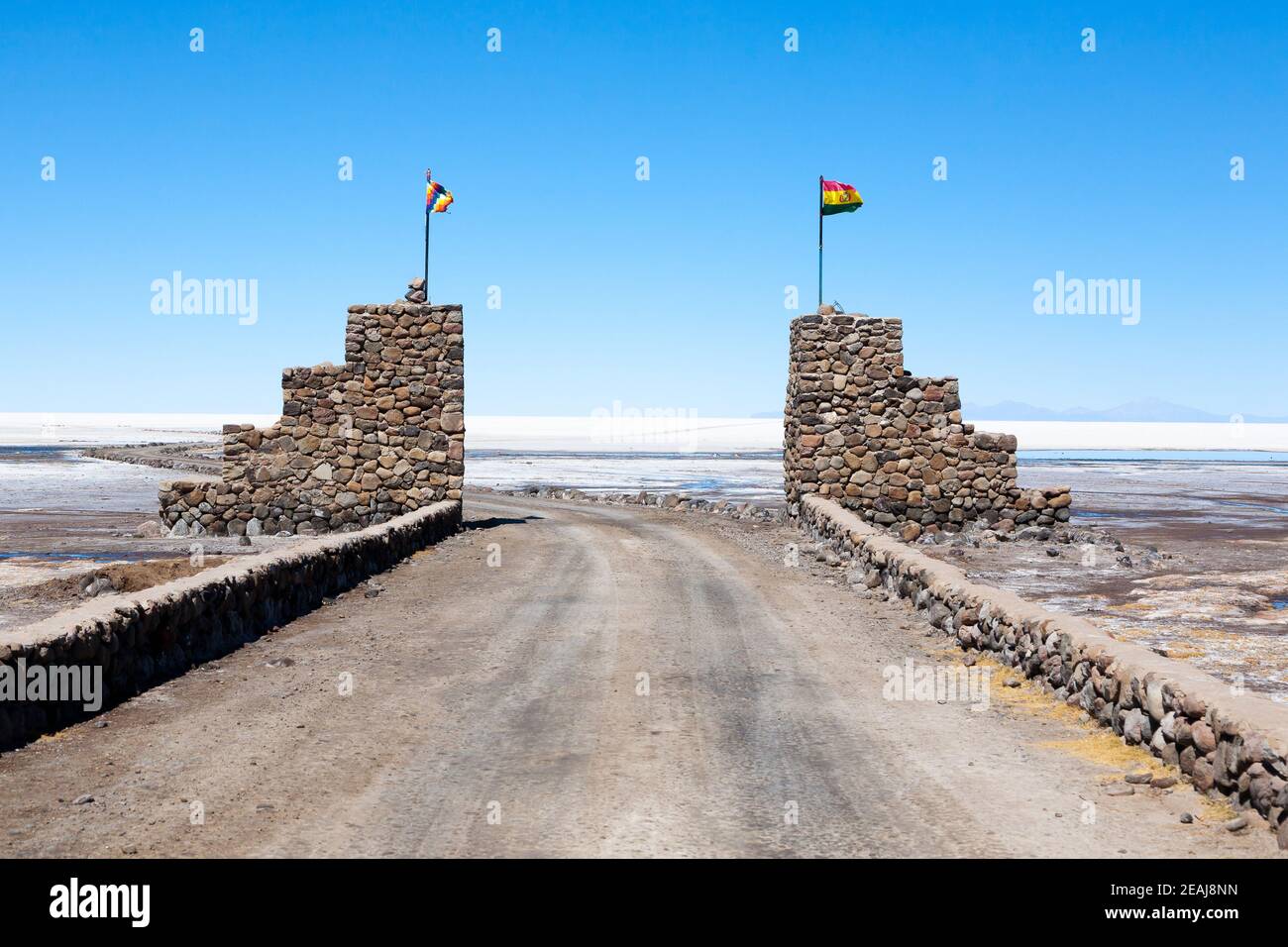 Salar de Uyuni entrance gate,Bolivia Stock Photo