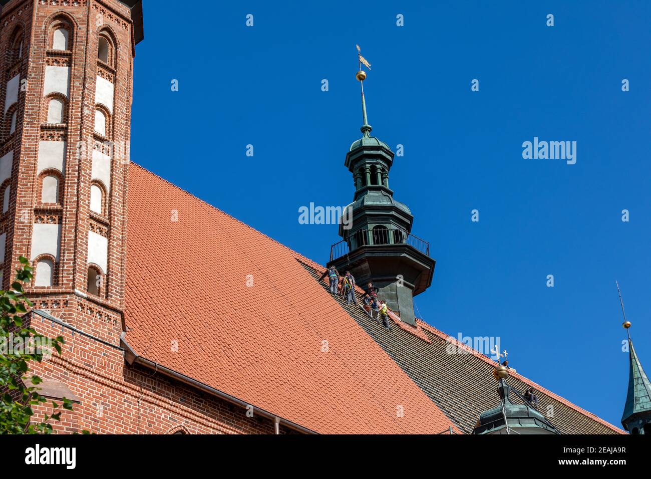 Renovation of the roof of the cathedral in Frombork. Poland Stock Photo