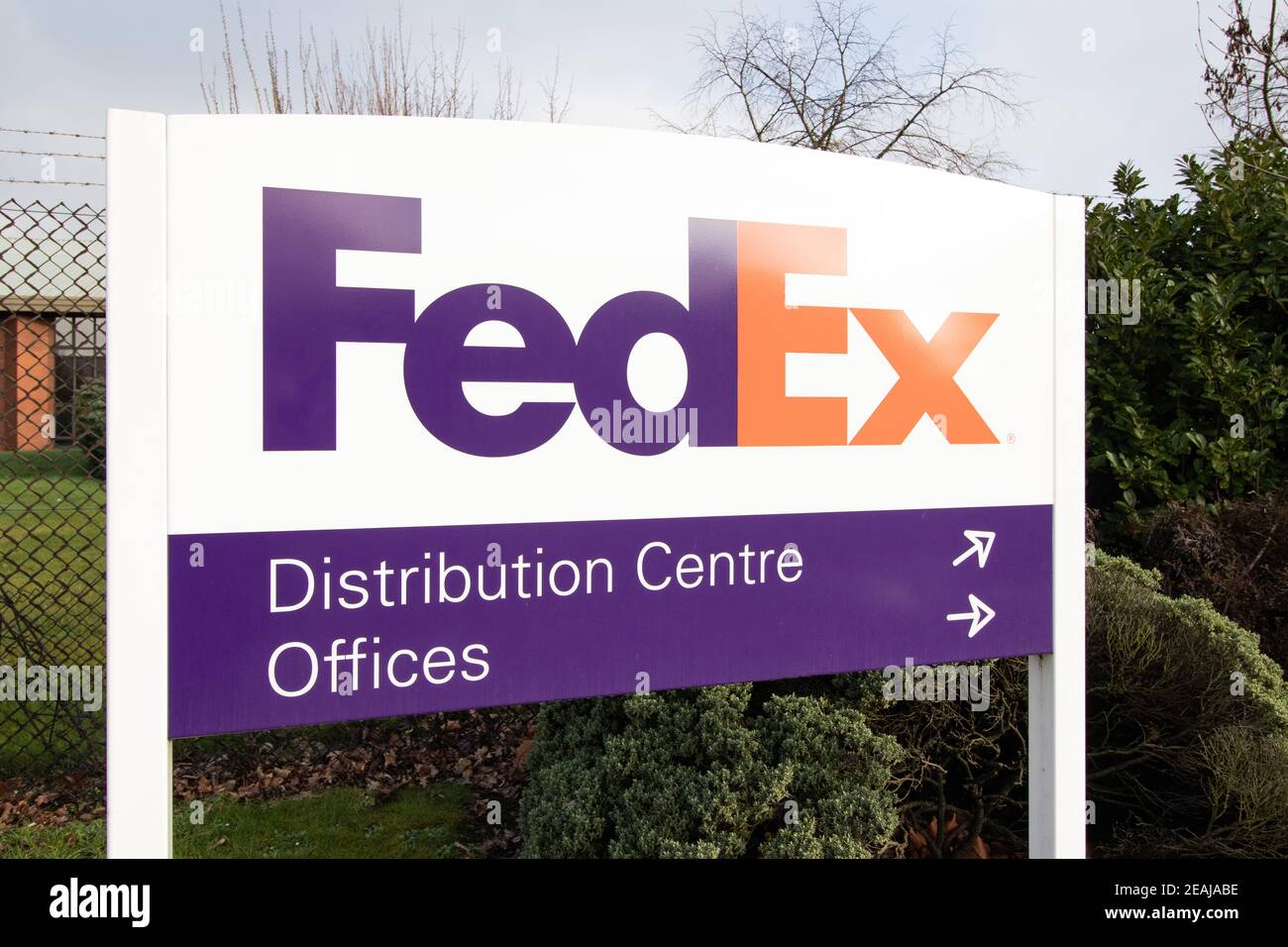 The UK Headquarters of FedEx logistics company. Stock Photo