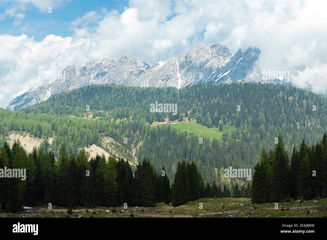 Mountain pass Sella di Rioda, Alps, Italy Stock Photo