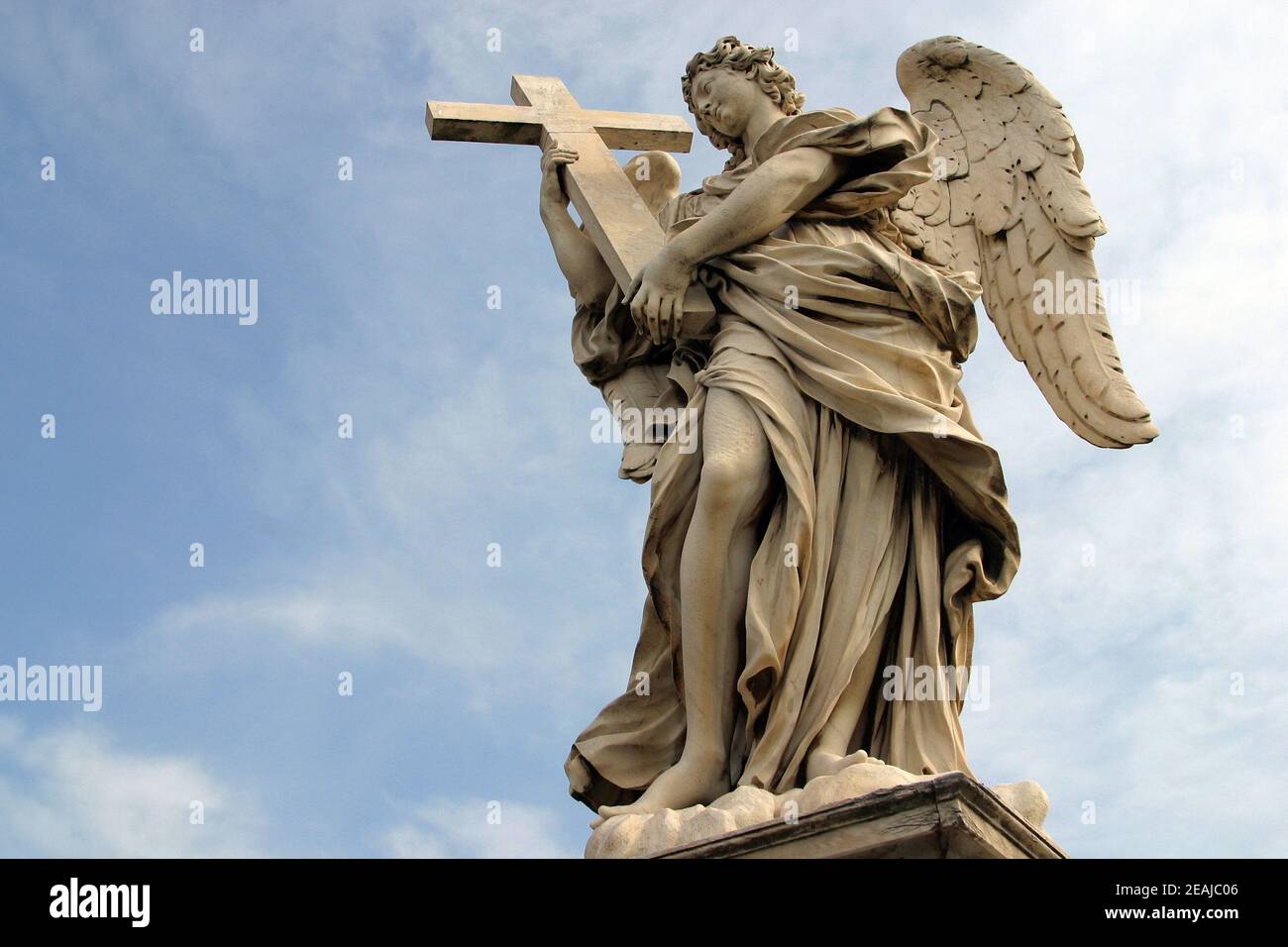 Bernini's angel along the Holy Angel bridge near the Hadrian Mausoleum