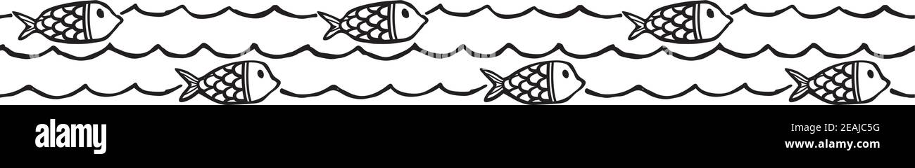 Vector illustration of a fish swimming in the sea Stock Vector Image ...