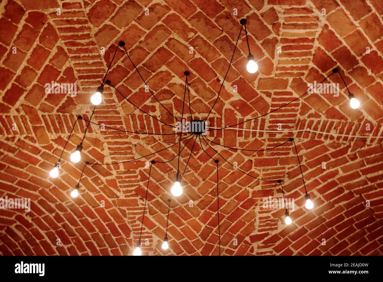 italian terracotta barrel voulted ceiling Stock Photo