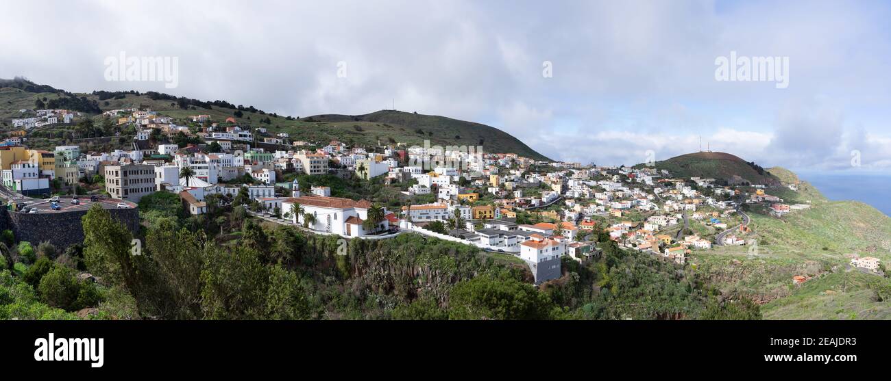 Panorama of Valverde, capital of the island of El Hierro, Canary Islands Stock Photo