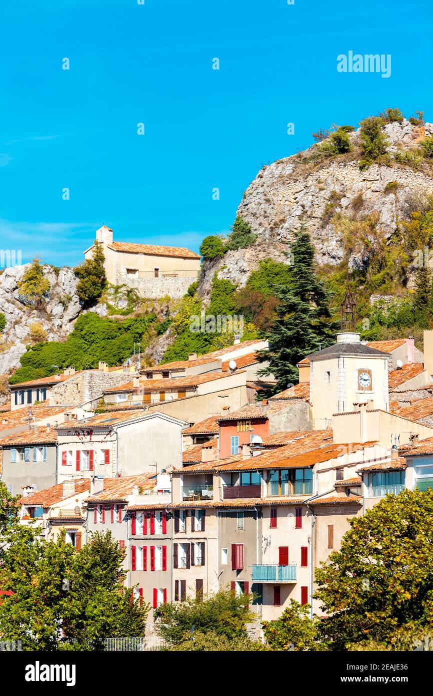 Aiguines in central Provence, France Stock Photo