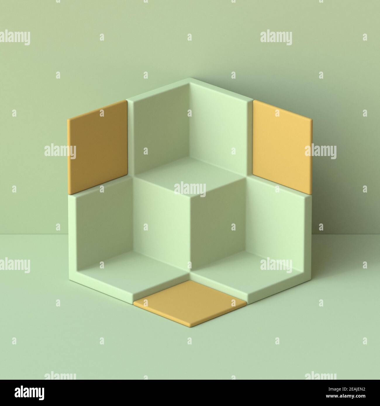 Abstract mock up cubes shelf 3D Stock Photo Alamy