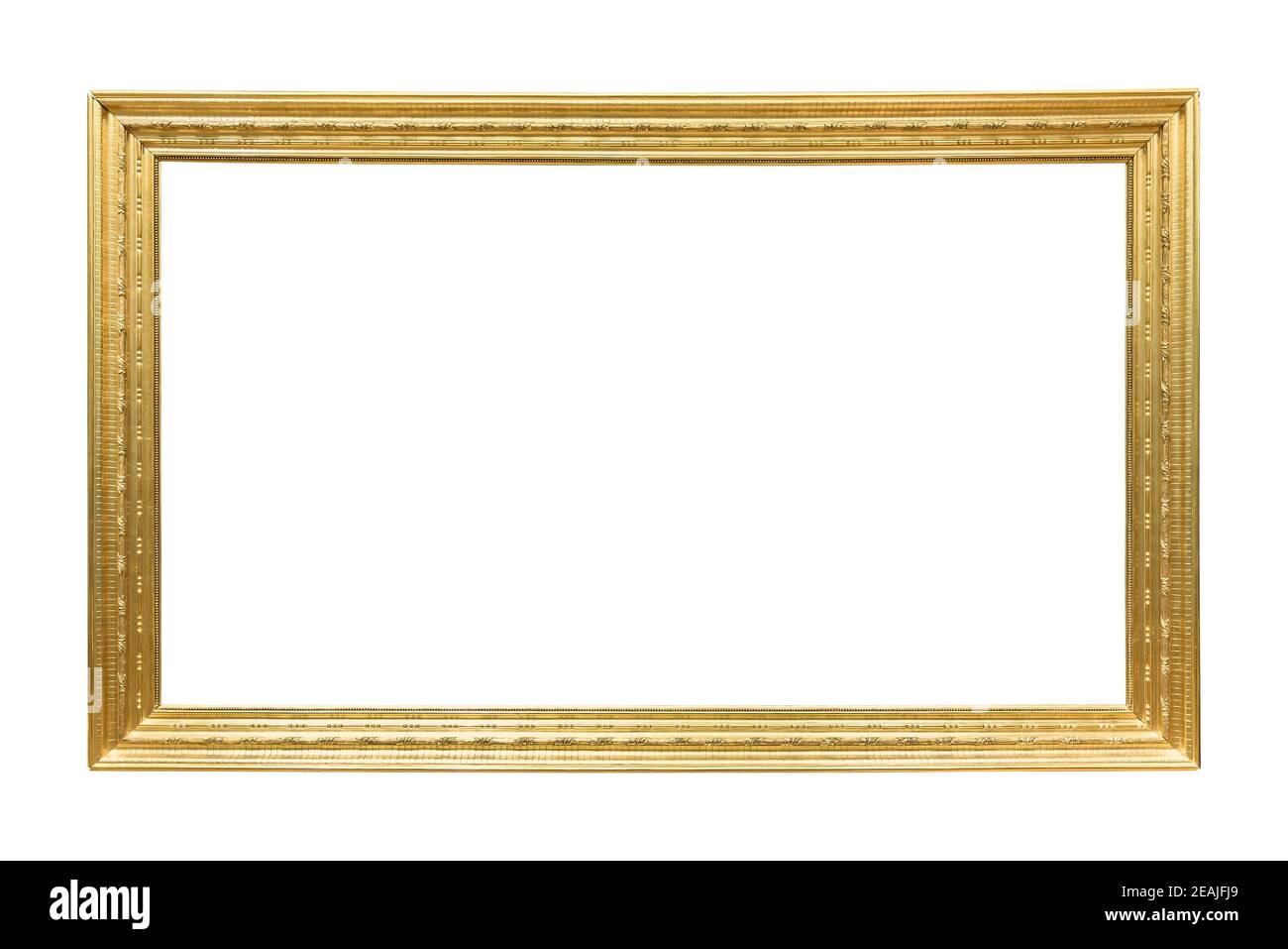 Rectangle decorative golden picture frame Stock Photo