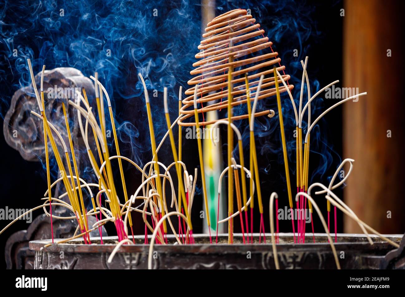 incense sticks in a buddhist temple Stock Photo Alamy