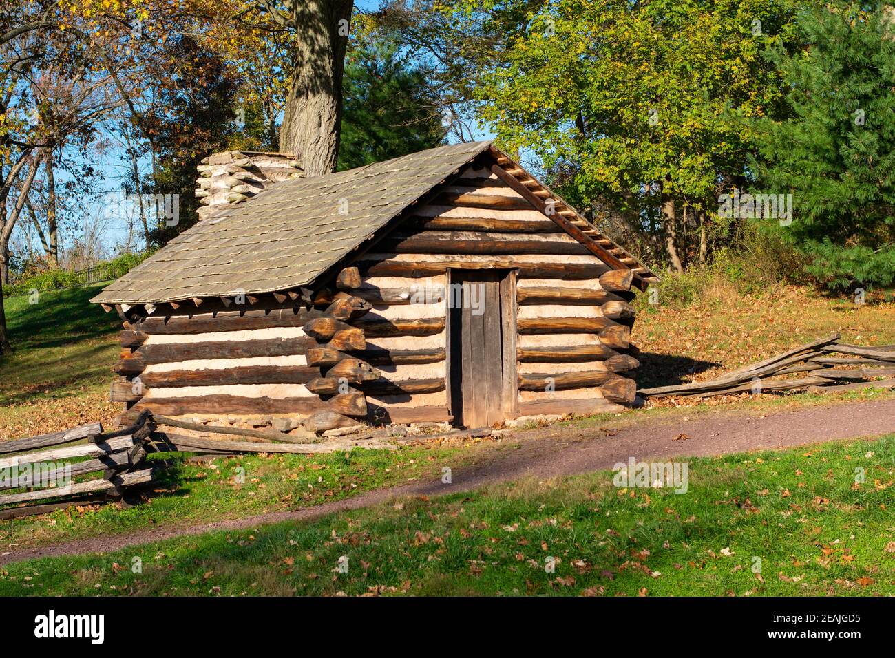 A Reproduction Cabin at Valley National Historical Park Stock