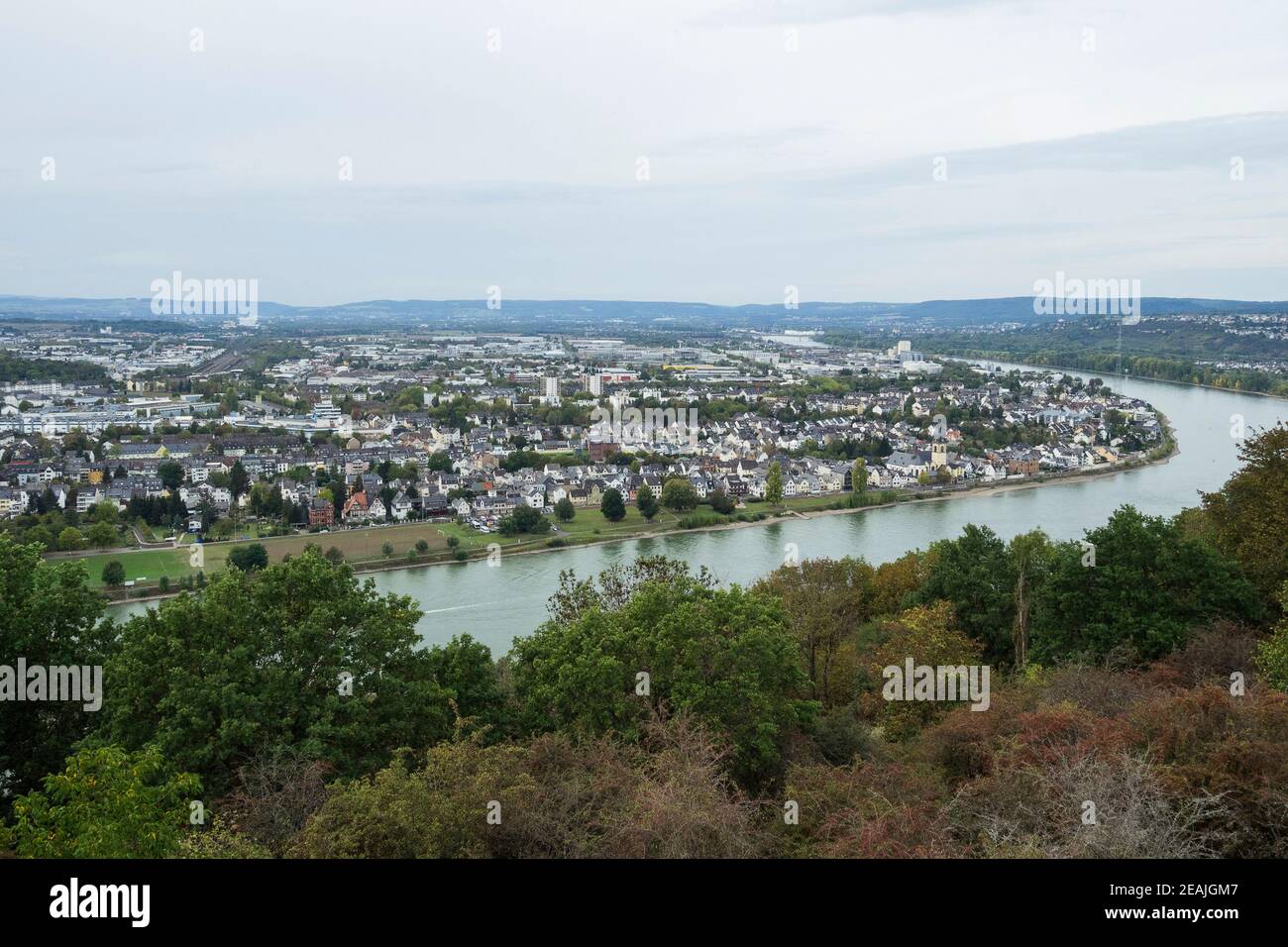 Koblenz, Germany. 30th Apr, 2020. Ehrenbreitstein Fortress, the largest  part of the major Koblenz fortress, is situated high above the Rhine with a  view of the city and the Deutsches Eck at