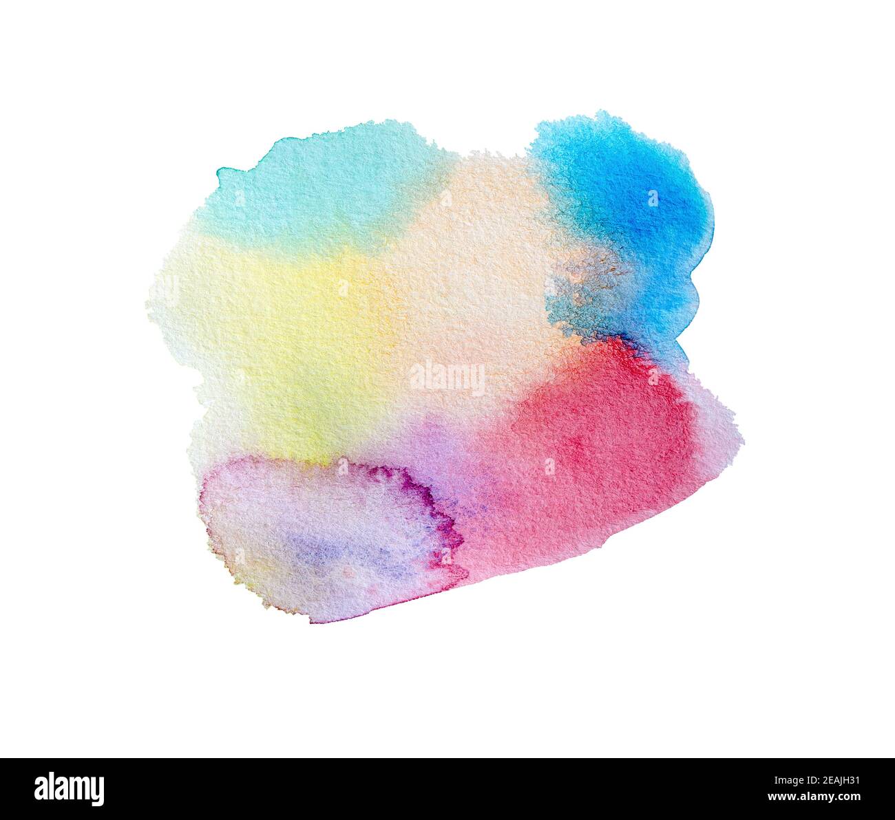 Abstract colorful hand painted watercolor on white background. Stock Photo