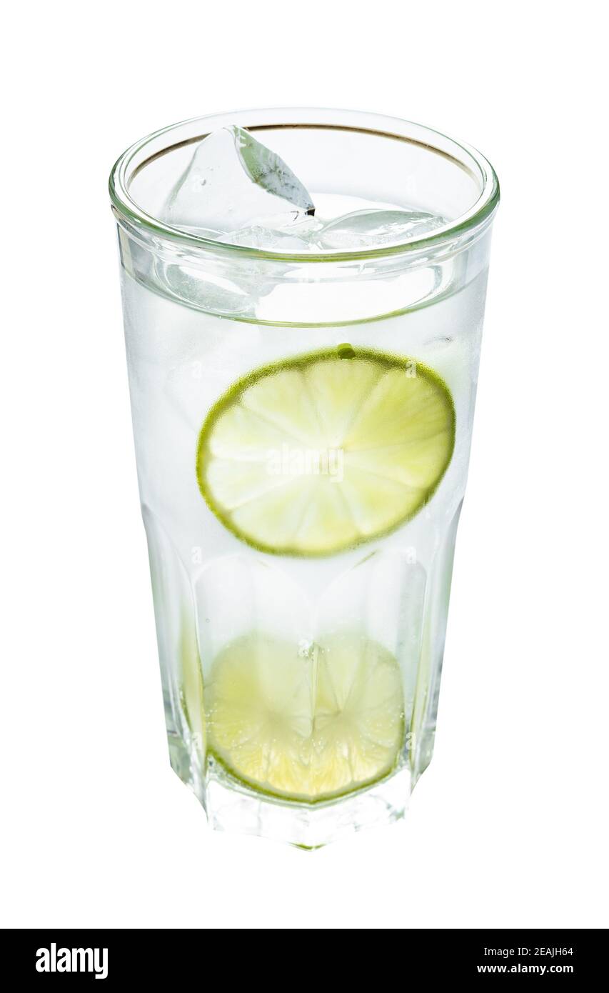 gin and tonic cocktail on the rock isolated Stock Photo Alamy