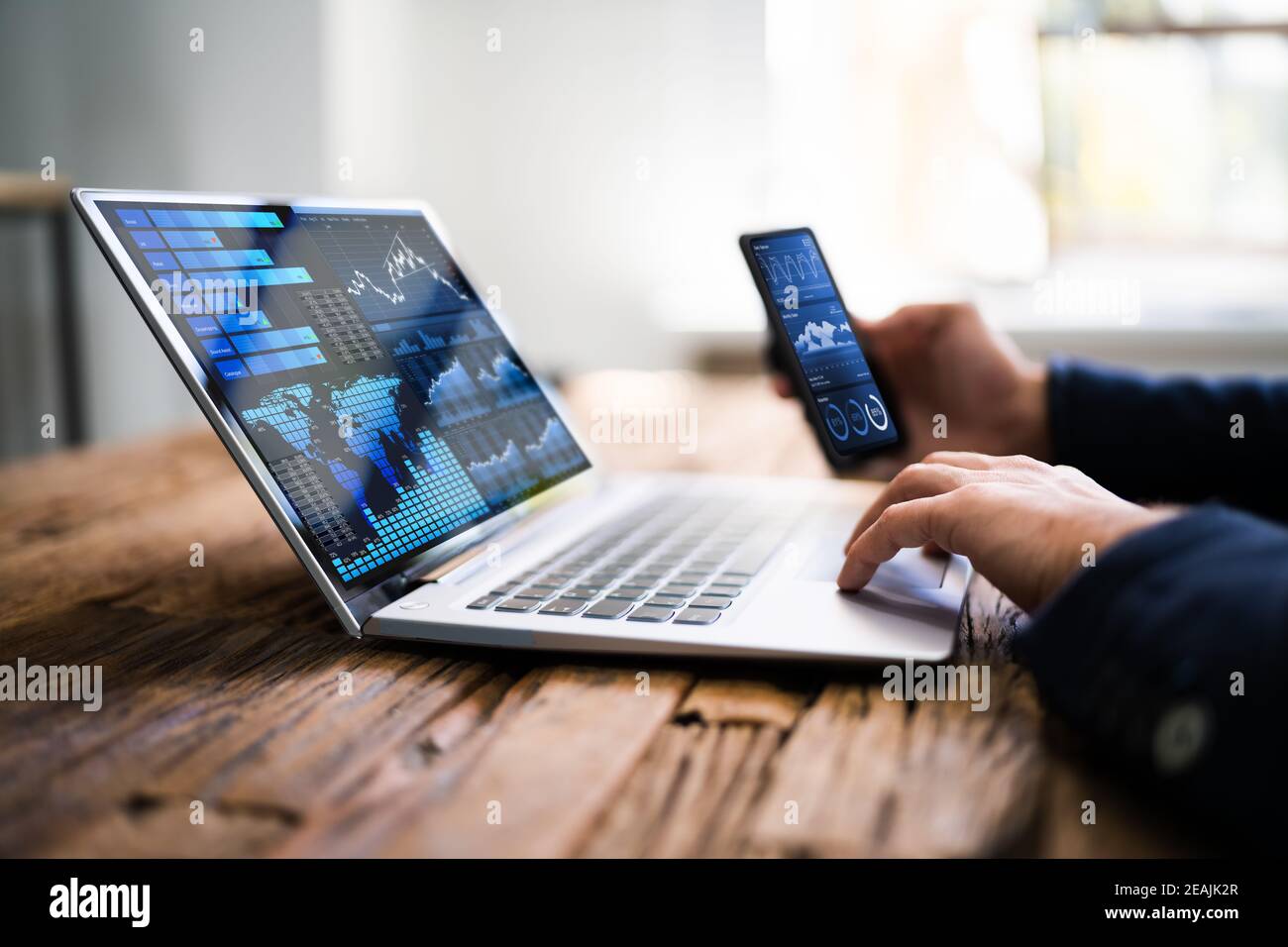 KPI Business Analytics Data Dashboard. Analyst Stock Photo
