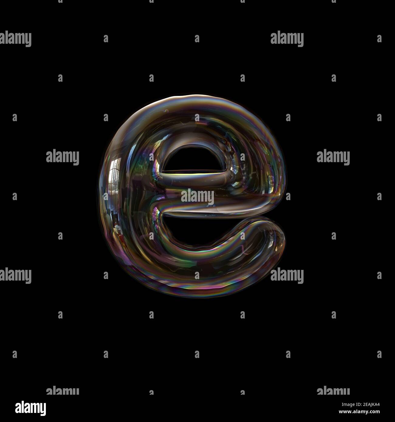 Soap bubble letter E - Lower-case 3d transparent font - childhood ...