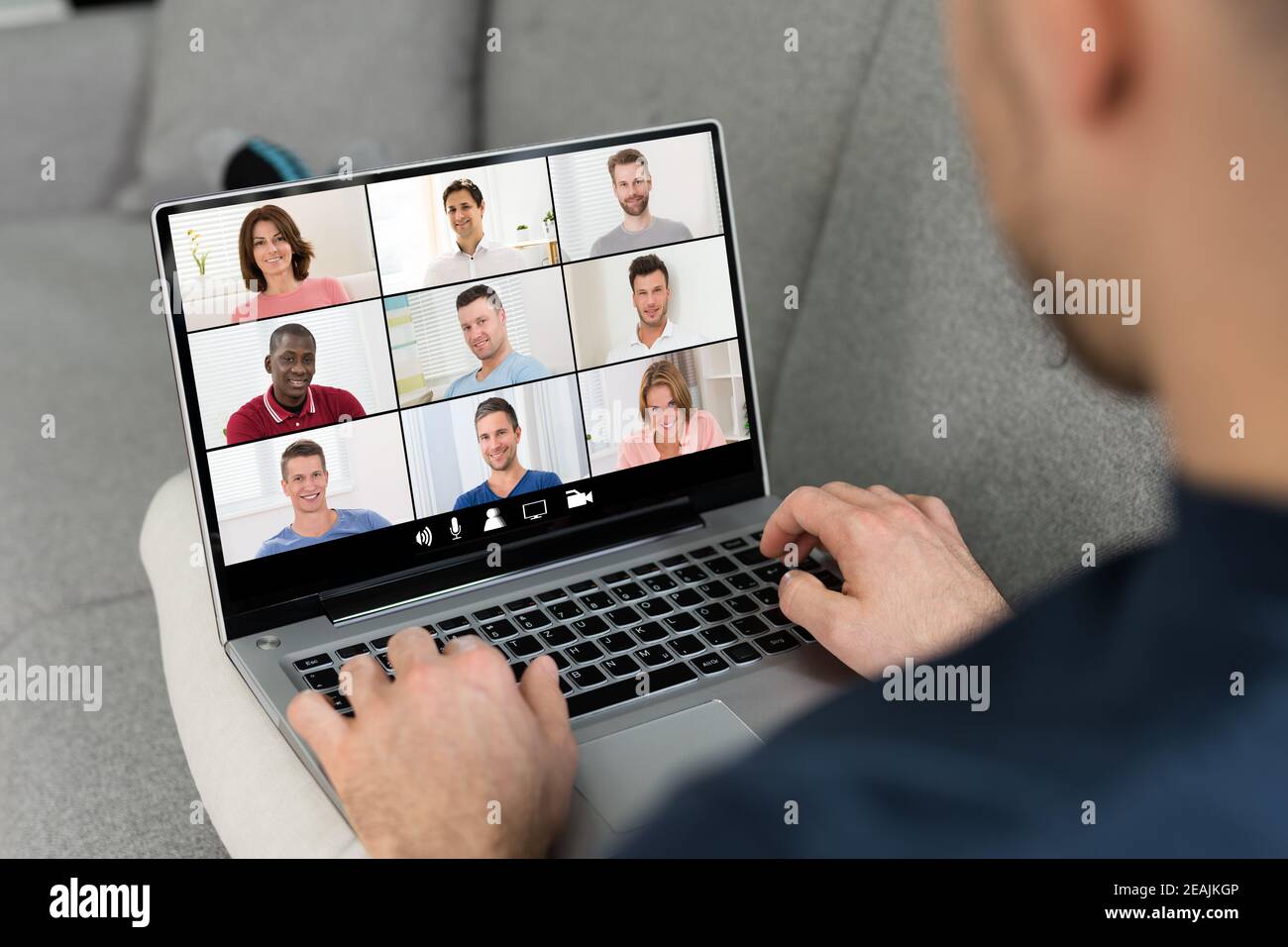 Online Video Conference Webinar Call Stock Photo