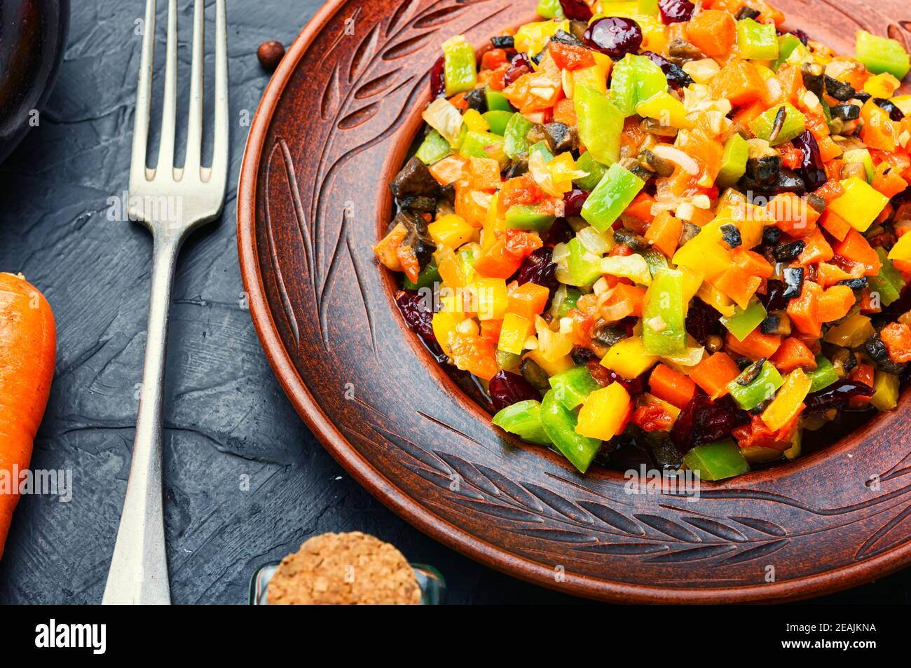 Seasonal vegetable saute Stock Photo