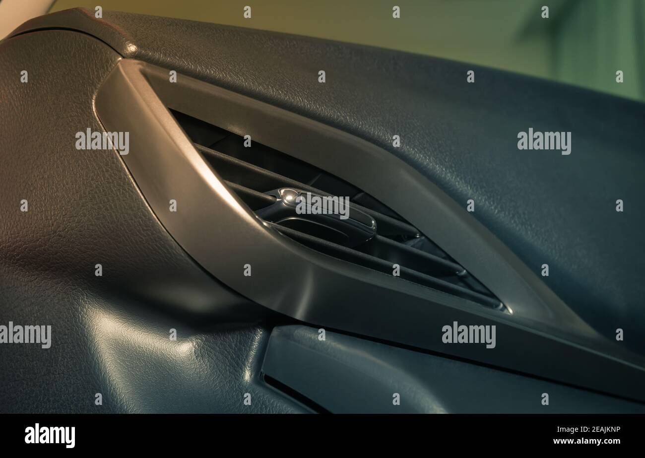 Air Vent in Car Interior in Low Angle View in Vintage Tone Stock Photo