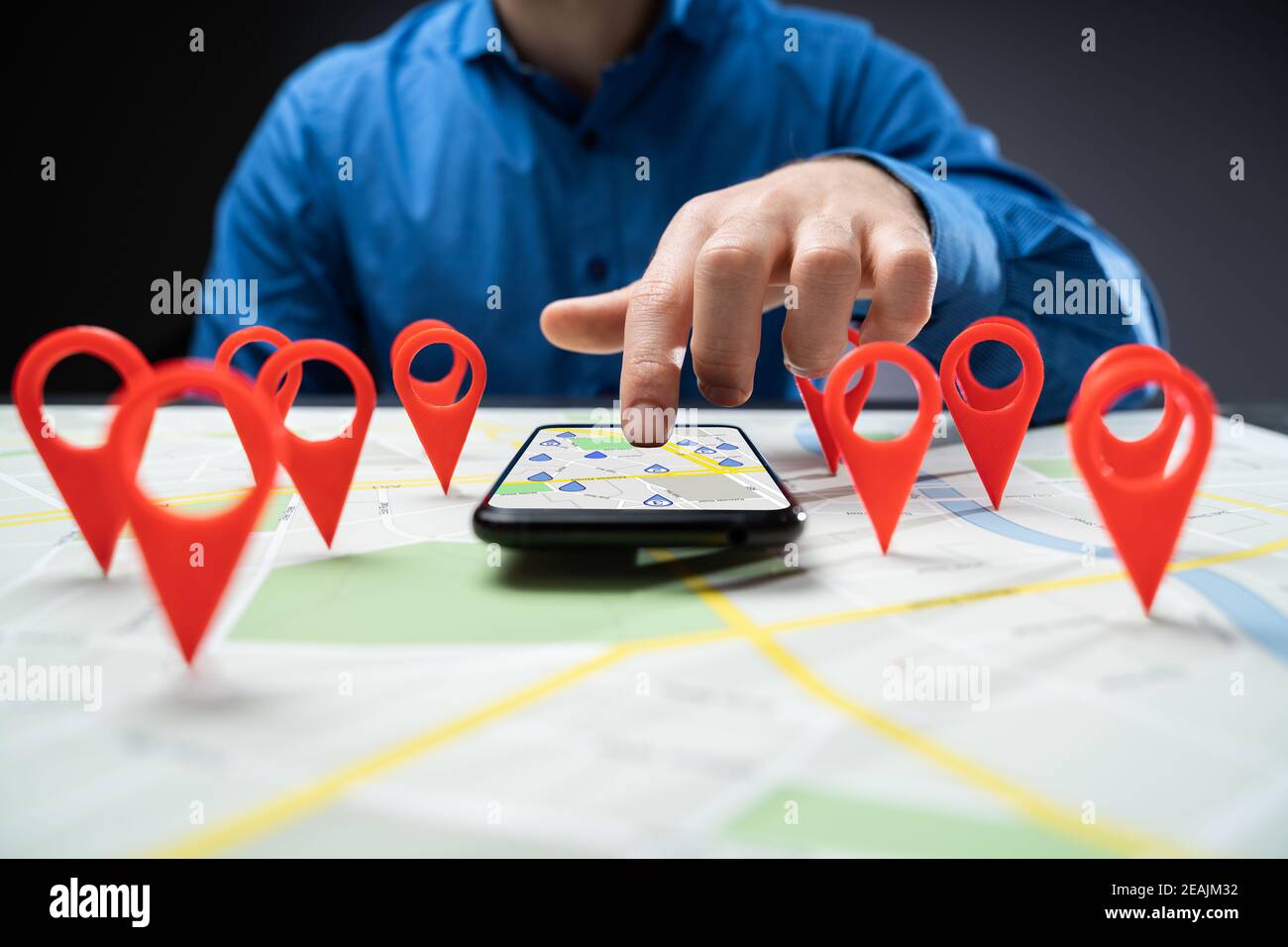 City Map Locator Pin Marker Search Stock Photo