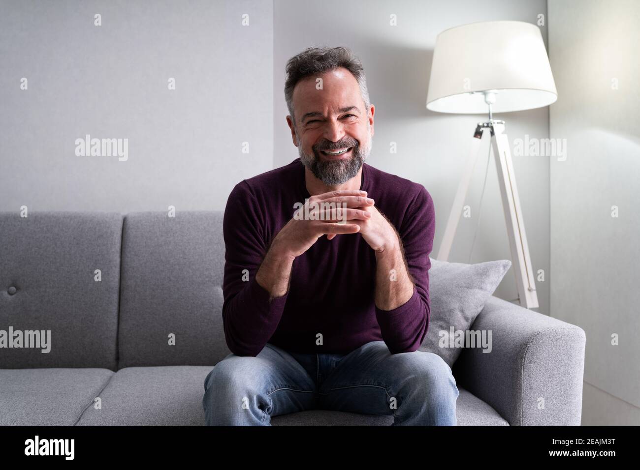 Man Portrait At Home Stock Photo