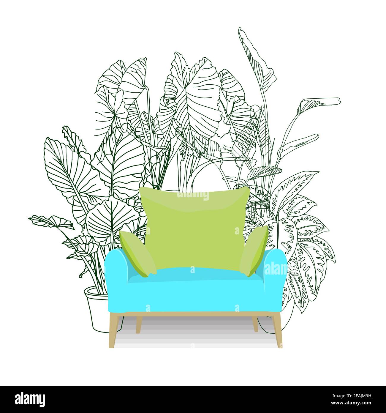 The chair is against the wall. vector illustration Stock Photo Alamy